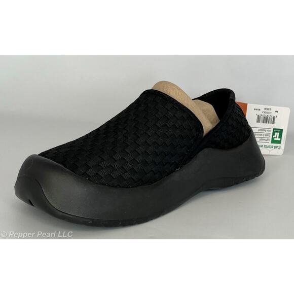 Black Unisex Junior 2-3 Slip on comfort Espadrille casual walking shoe - Picture 4 of 10